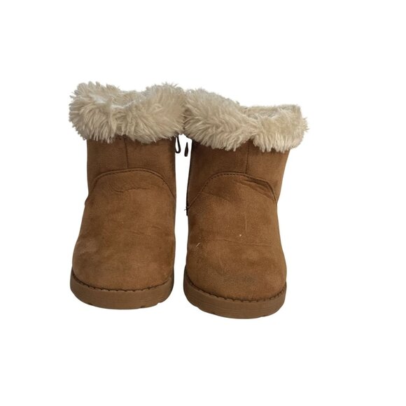 Cat & Jack Toddler size 6 Brown Faux Fur Lining Side Zipper Closure Boots shoes - Picture 1 of 7